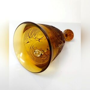 Vintage Indiana Glass Amber Tiara Exclusive Sandwich Pattern Decorative Bell